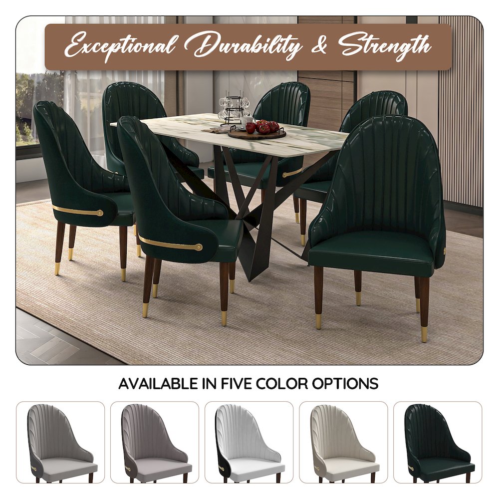 Elara Collection Wooden Dining Chair in Two-Tone Green
