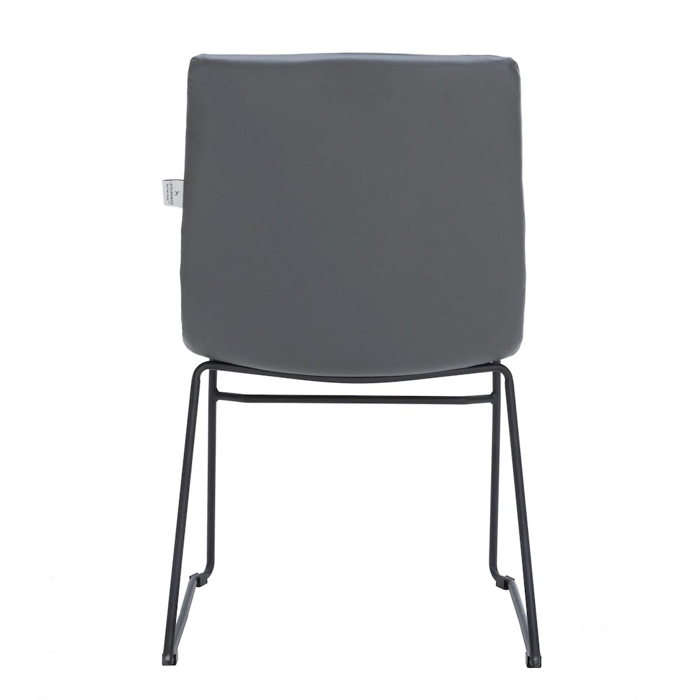 Zylar Series Office Guest Chair in Grey Leather
