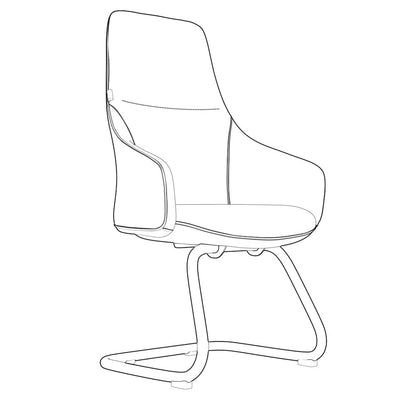 Celeste Series Guest Office Chair in Black Leather