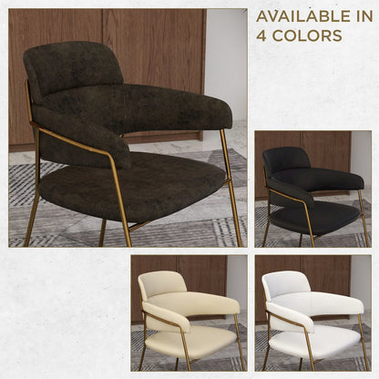 Axis Collection Modern Gold Dining Chair in Charcoal