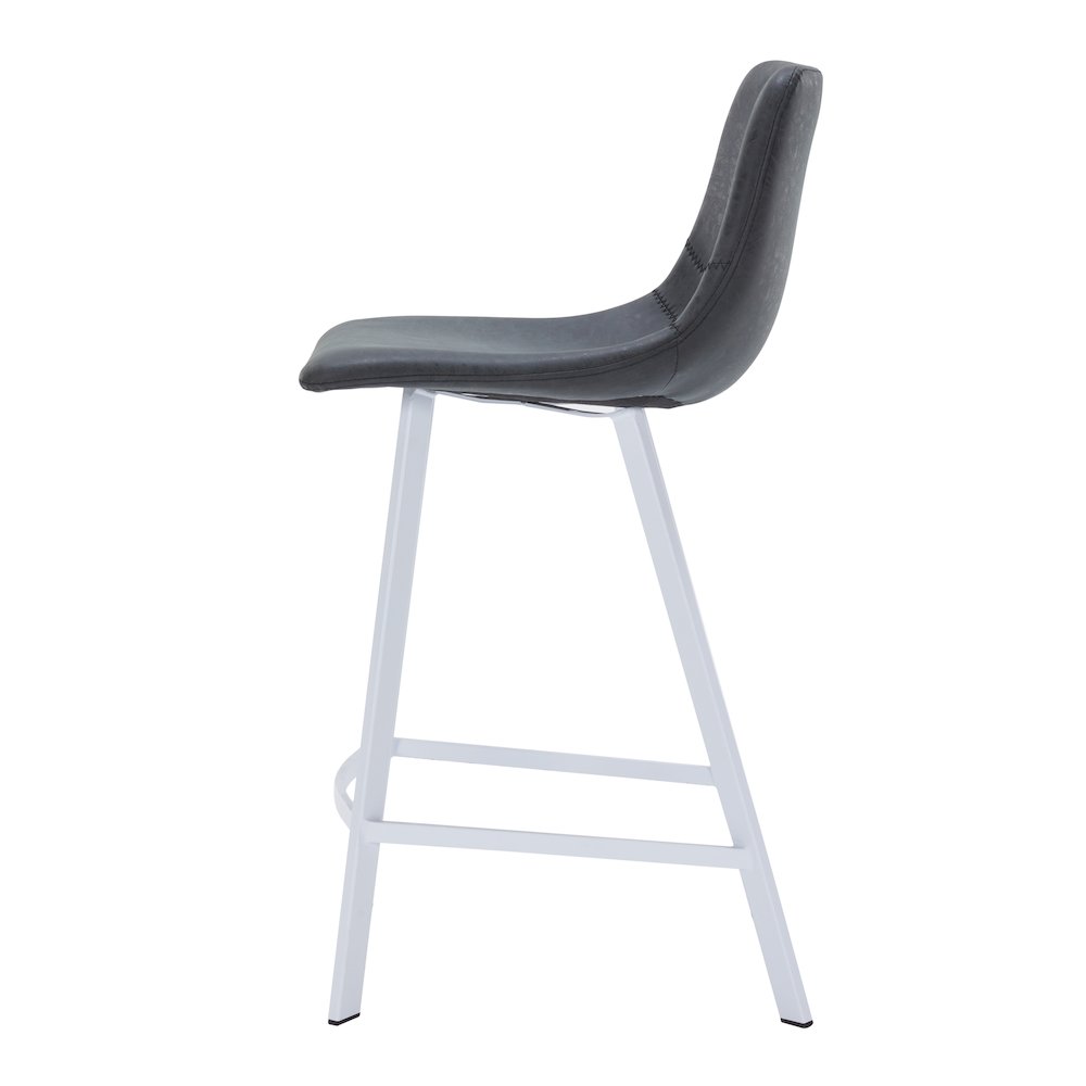 Elland - Counter stool -White Base-Charcoal Black