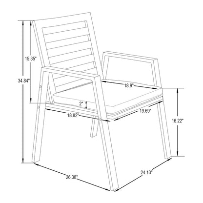 Chelsea Modern Patio Dining Armchair Set of 2