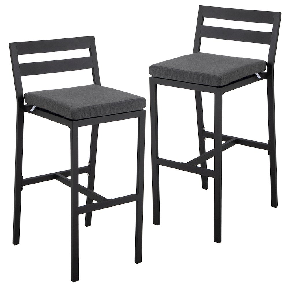 Chelsea Collection Modern Aluminum Outdoor Bar Chair Set of 2