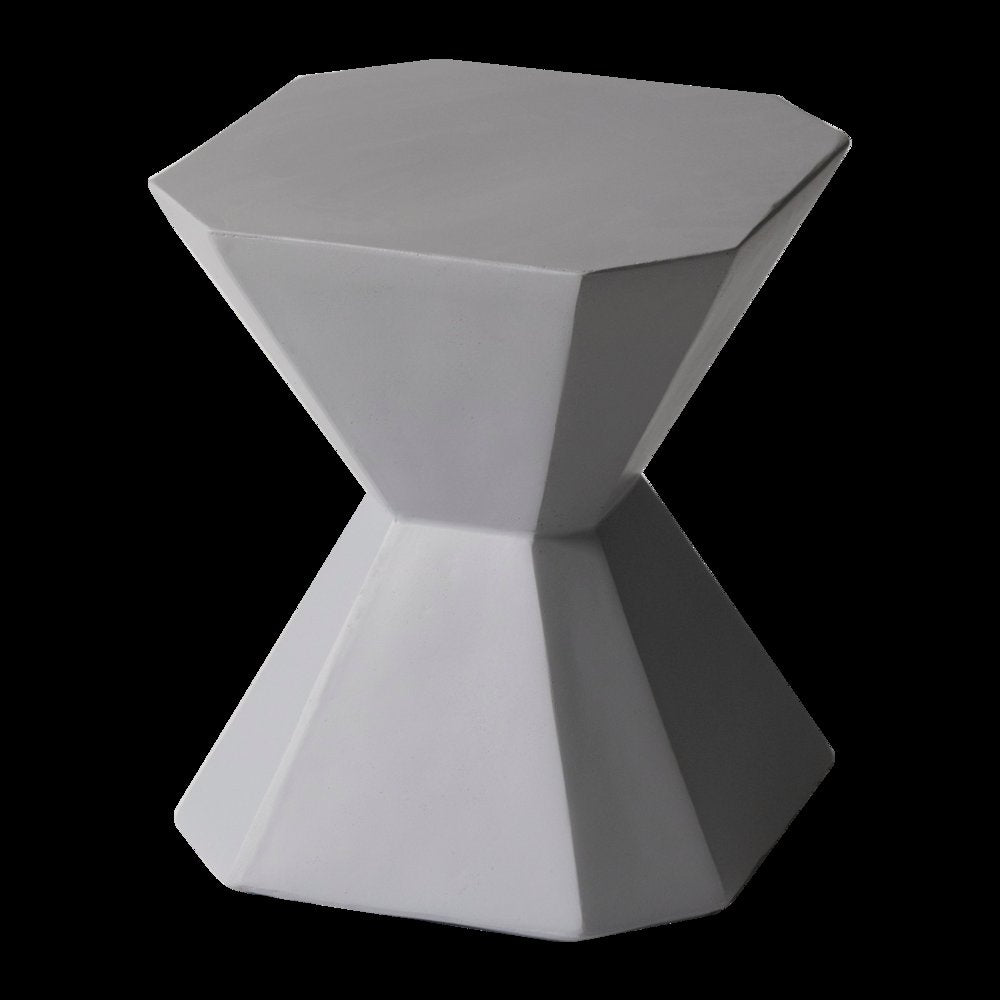 Azure Collection Fiberglass Outdoor Side Table in Grey