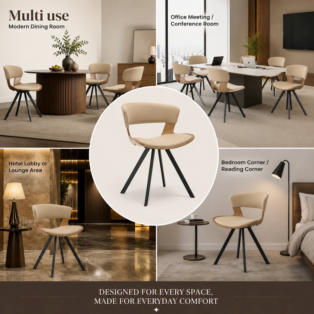 Bristol Dining table, White Base with 36" Round Cognac Brown MDF top