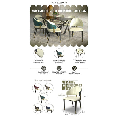 Aria Series Modern Dining Chair in Green Set of 2