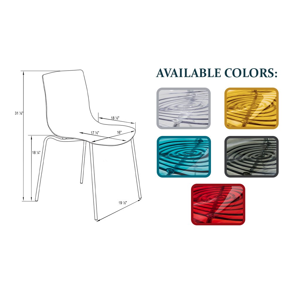 Astor Water Ripple Design Dining Chair Set of 4
