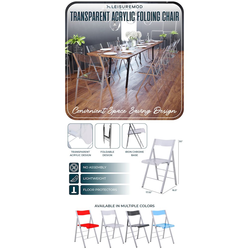 Menno Modern Acrylic Folding Chair