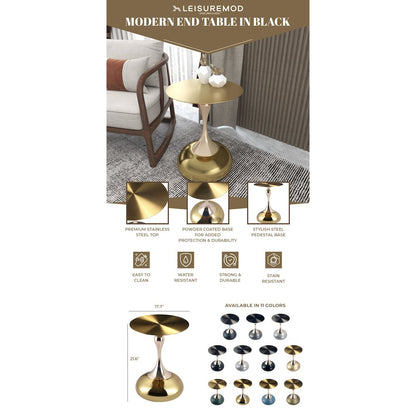Savoy Collection Modern End Table In Gold