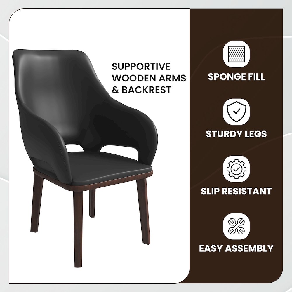 Vivara Collection Modern Dining Chair in Dark Grey