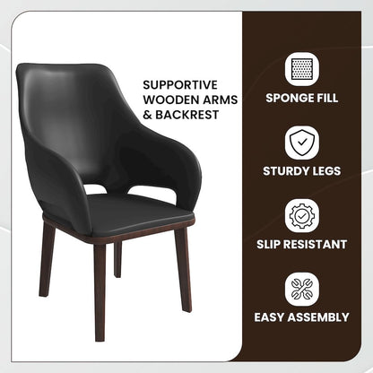 Vivara Collection Modern Dining Chair in Dark Grey