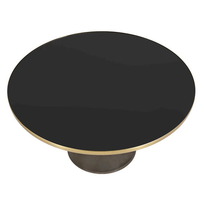 Tully Collection Glass Coffee Table Grey glass, Gold Rim with Black Glass top