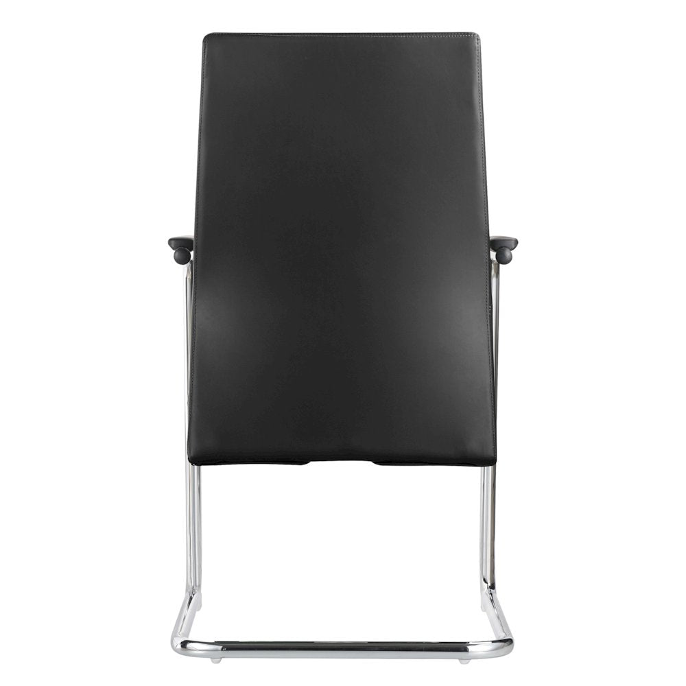 Aleen Series Guest Office Chair In Black Leather