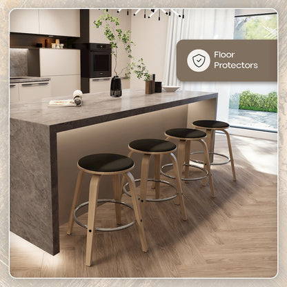 Wooden Counter Stool Pelya Collection Modern Style Washed Walnut color in Black