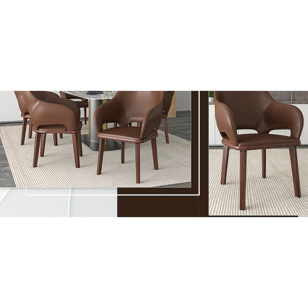 Vivara Collection Modern Dining Chair in Dark Brown