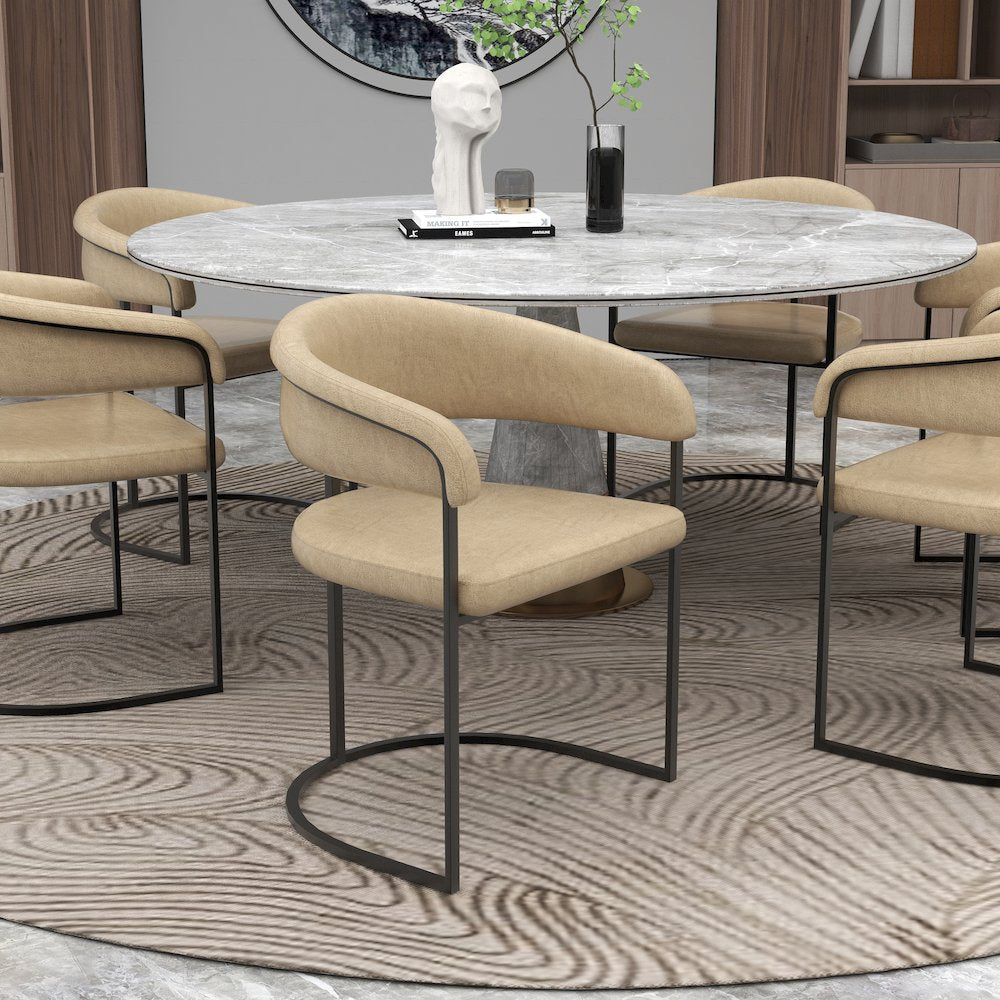 Aero Collection Modern Dining Chair in Toupe