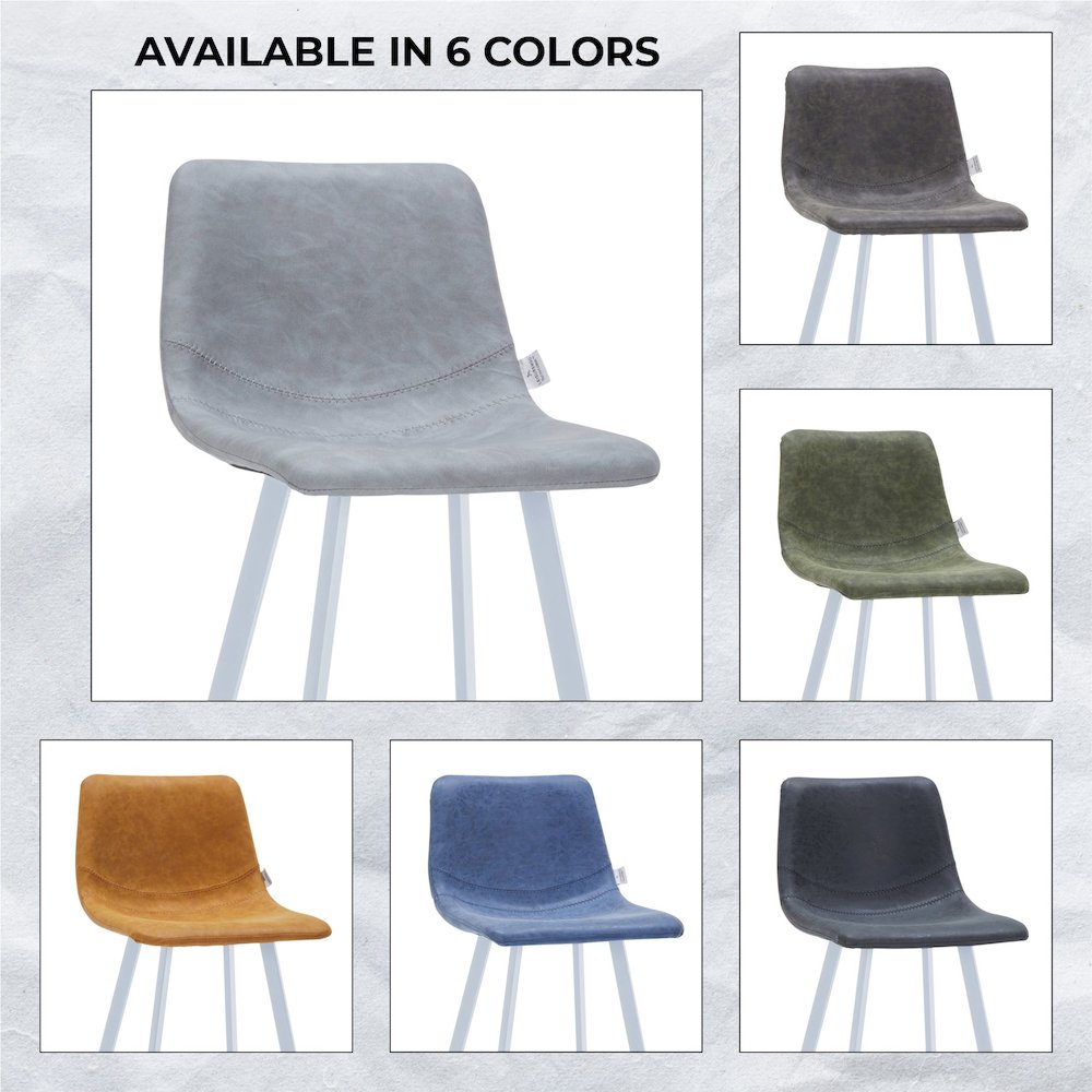 Elland - Bar stool -Light Grey- White Base Set of 2