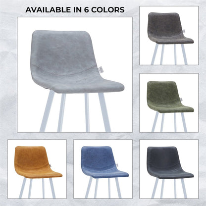 Elland - Bar stool -Light Grey- White Base Set of 2