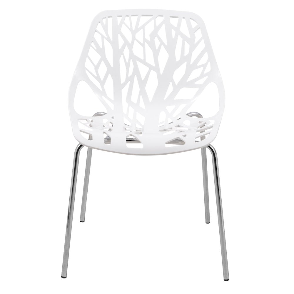 Modern Asbury Dining Chair w/ Chromed Legs, Set of 2