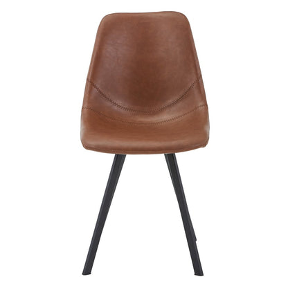 Markley Modern Leather Dining Chair With Metal Legs