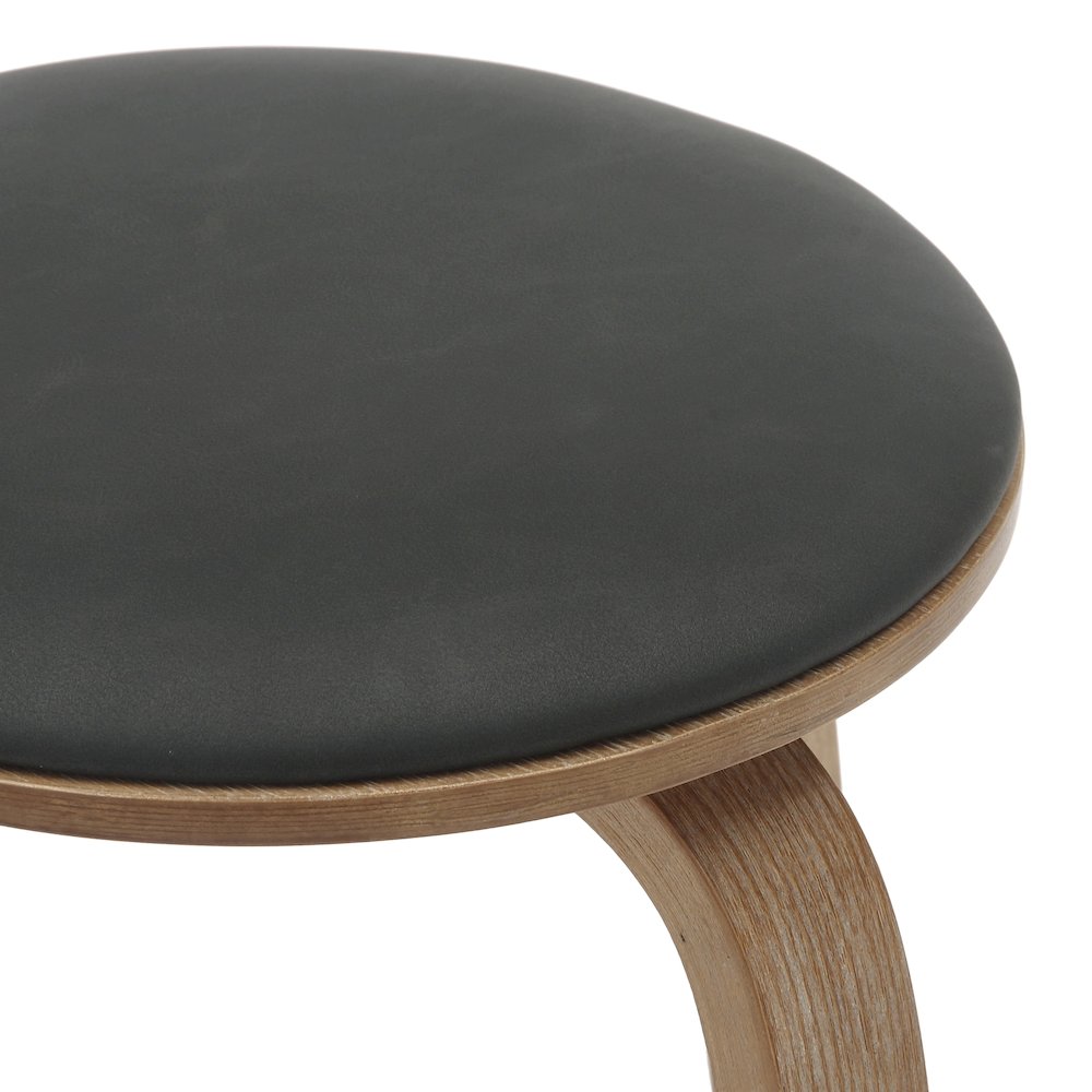 Wooden Counter Stool Pelya Collection Modern Style Washed Walnut color in Black