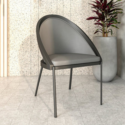 Urbane Collection Modern Dining Chair in Charcoal - Set of 2