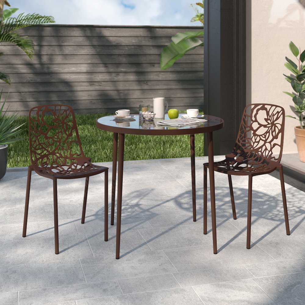 Modern Devon Aluminum Chair, Set of 2