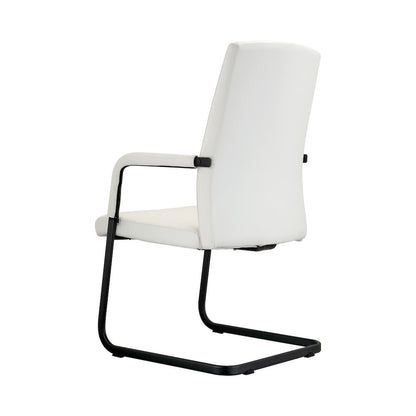 Evander Office Guest Chair in White Leather