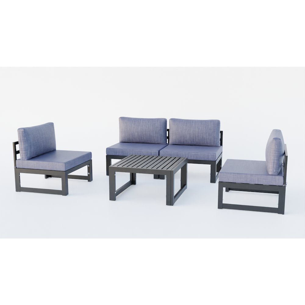 Chelsea 5-Piece Middle Patio Chairs and Coffee Table