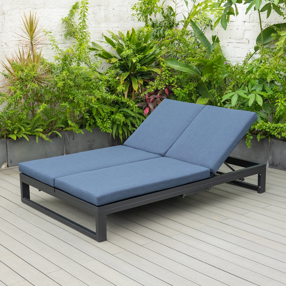 Chelsea Convertible Lounge Reclining Double Chaise With Cushions