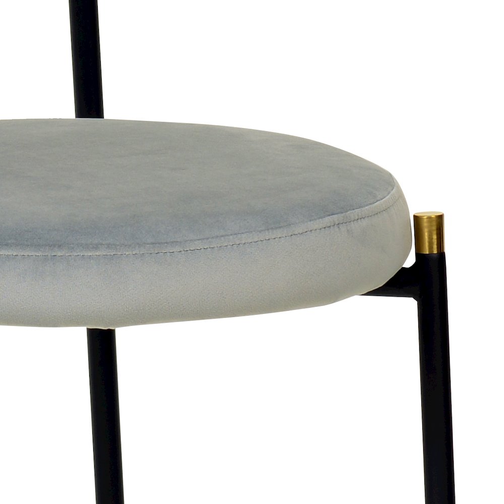 Euston Modern Wicker Dining Chair with Velvet Round Seat
