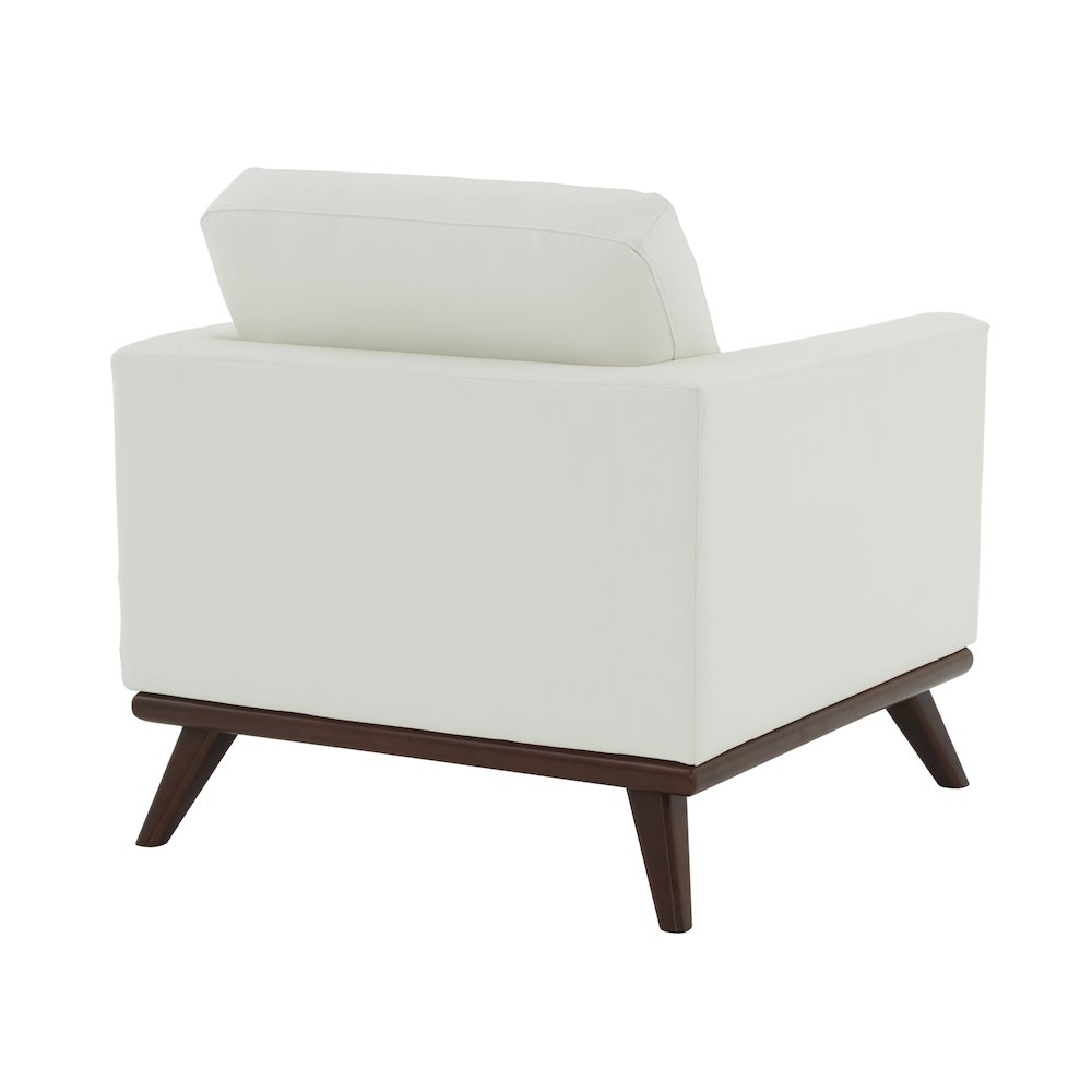 Chester Modern Leather Accent Arm Chair With Birch Wood Base