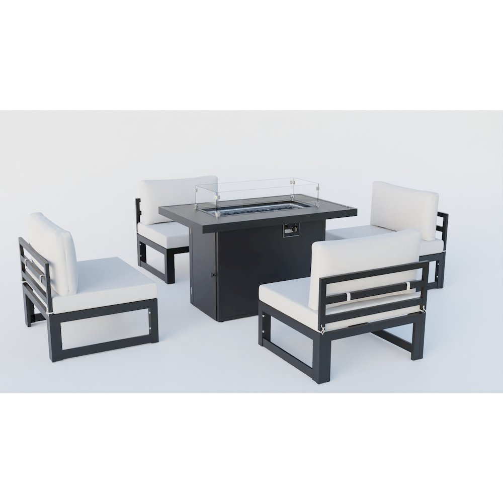Chelsea 5-Piece Middle Patio Chairs and Fire Pit Table