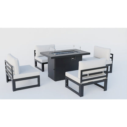 Chelsea 5-Piece Middle Patio Chairs and Fire Pit Table