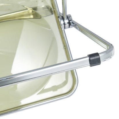 Lawrence Acrylic Folding Chair With Metal Frame, Set of 2