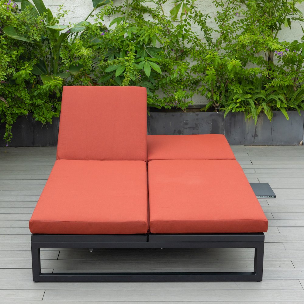 Chelsea Convertible Lounge Reclining Double Chaise With Cushions