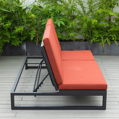 Chelsea Convertible Lounge Reclining Double Chaise With Cushions