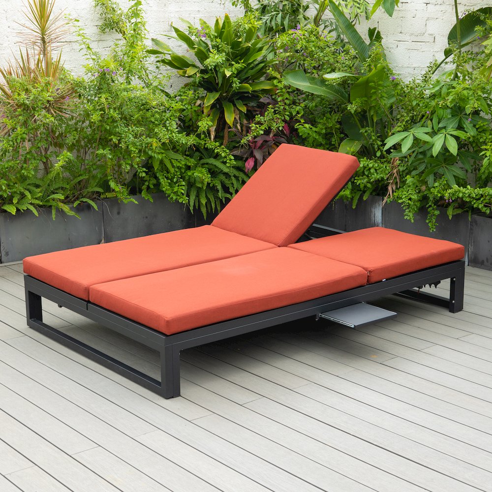 Chelsea Convertible Lounge Reclining Double Chaise With Cushions