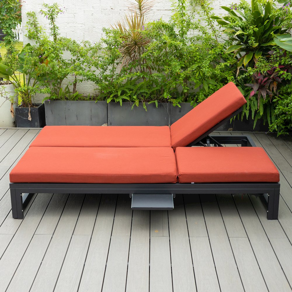 Chelsea Convertible Lounge Reclining Double Chaise With Cushions