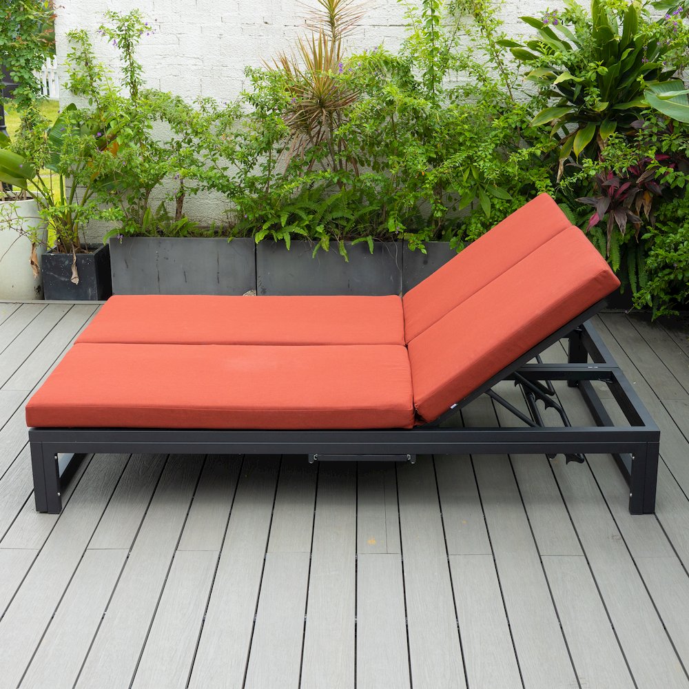 Chelsea Convertible Lounge Reclining Double Chaise With Cushions