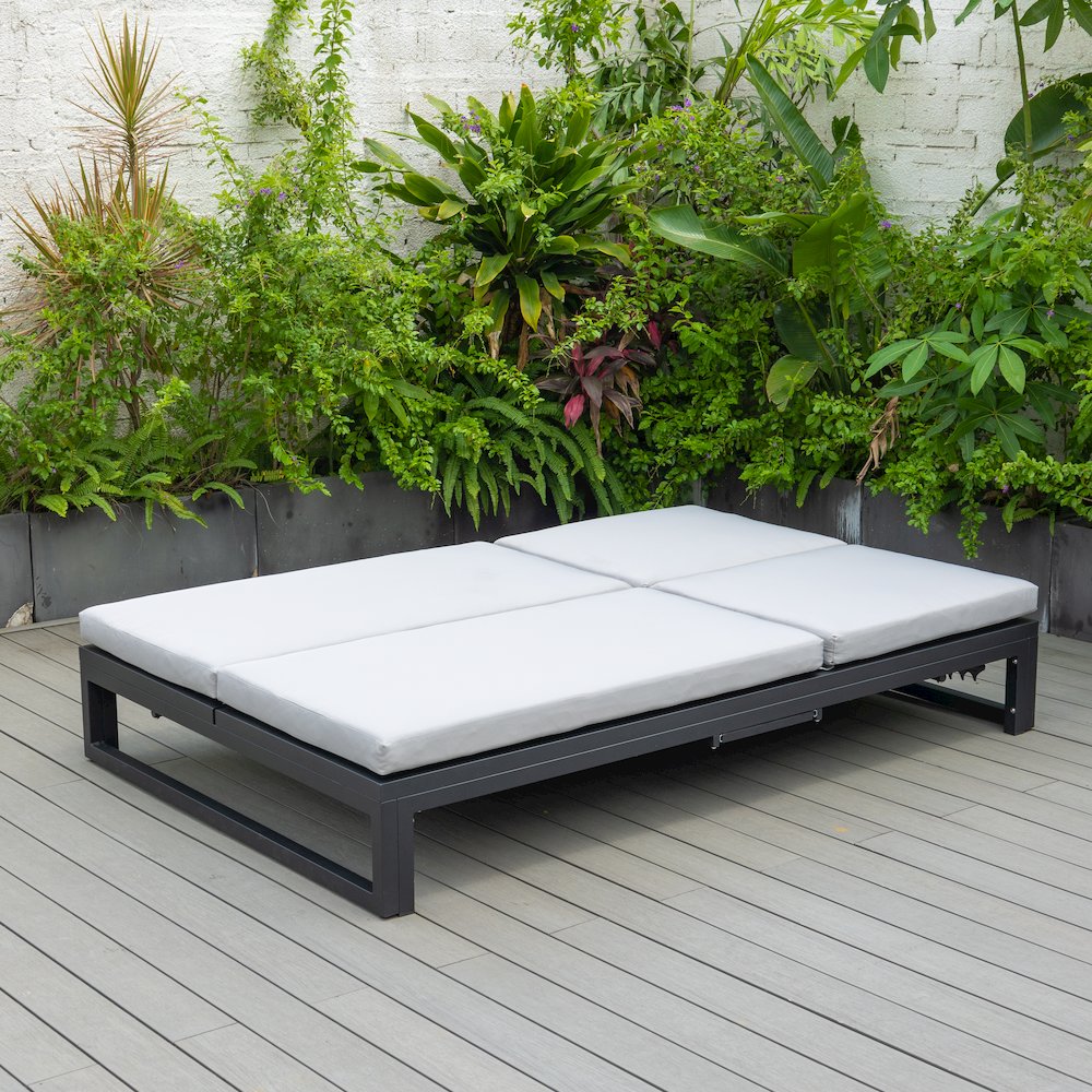 Chelsea Convertible Lounge Reclining Double Chaise With Cushions
