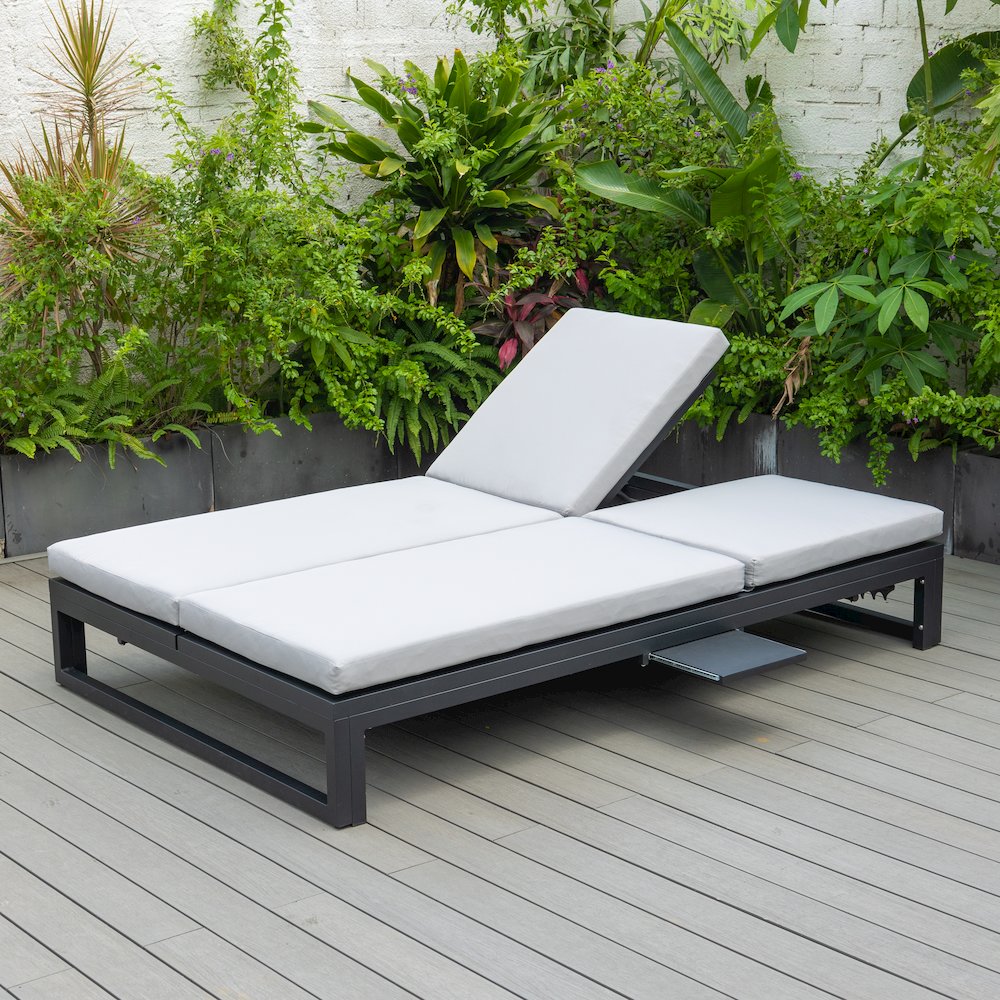 Chelsea Convertible Lounge Reclining Double Chaise With Cushions