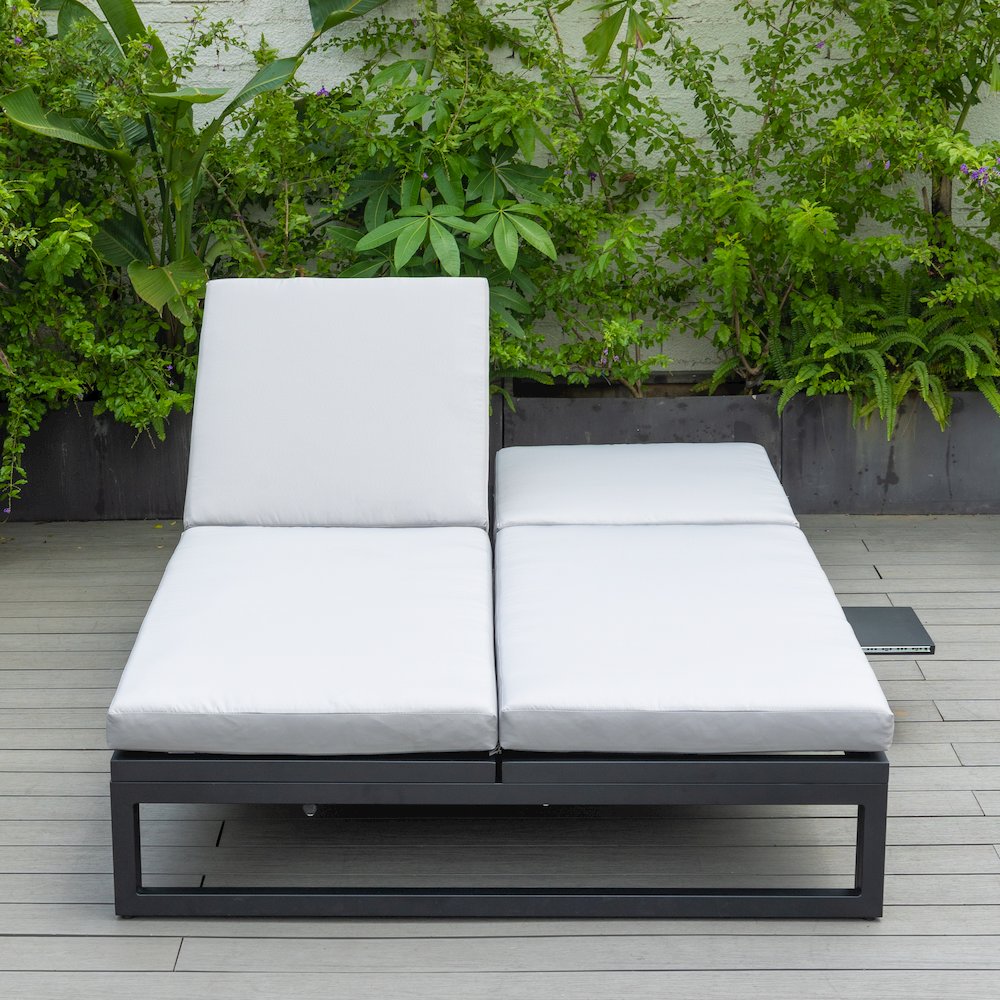 Chelsea Convertible Lounge Reclining Double Chaise With Cushions
