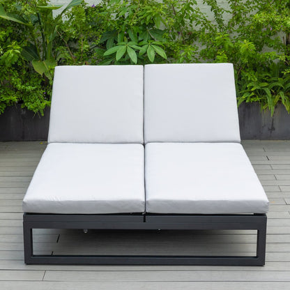 Chelsea Convertible Lounge Reclining Double Chaise With Cushions