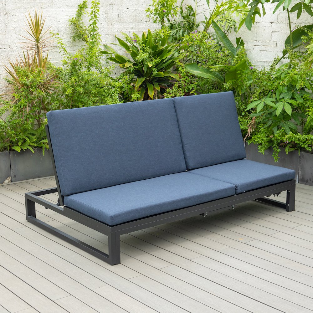 Chelsea Convertible Lounge Reclining Double Chaise With Cushions
