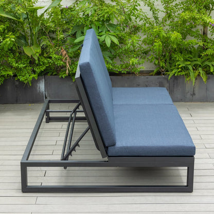 Chelsea Convertible Lounge Reclining Double Chaise With Cushions