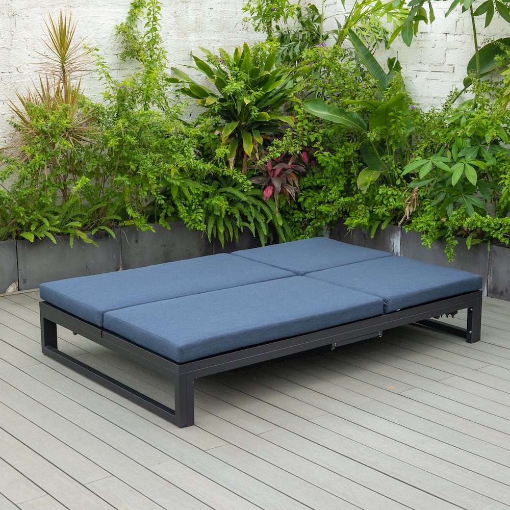 Chelsea Convertible Lounge Reclining Double Chaise With Cushions