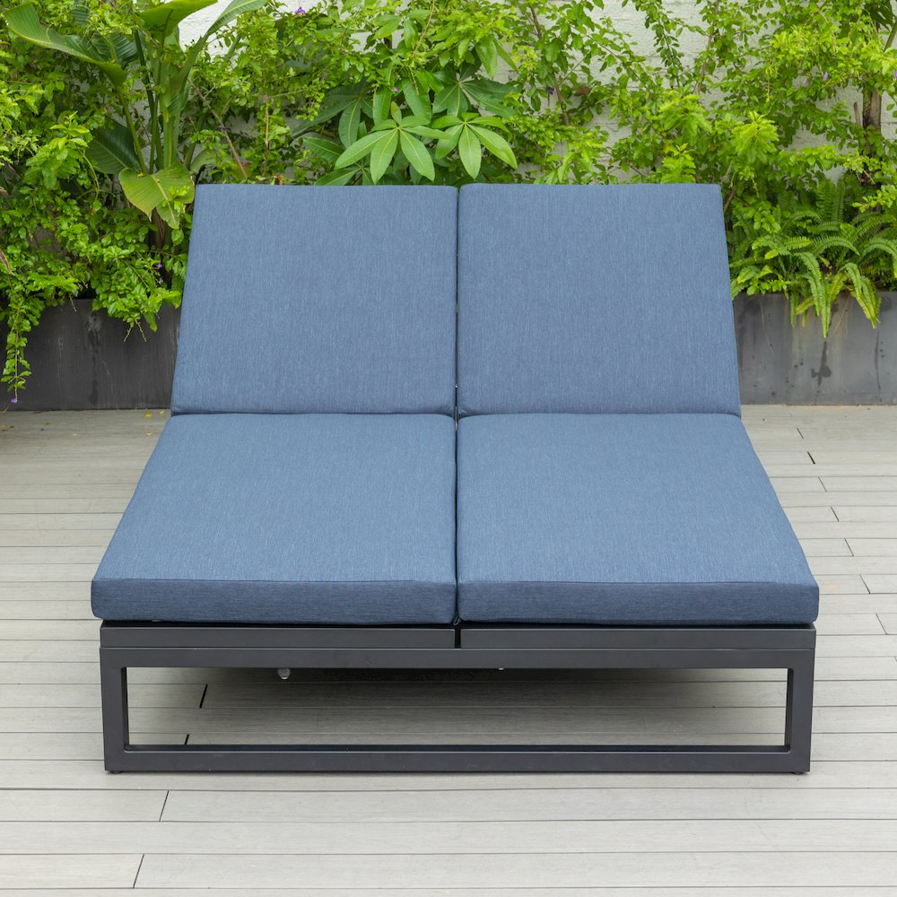 Chelsea Convertible Lounge Reclining Double Chaise With Cushions