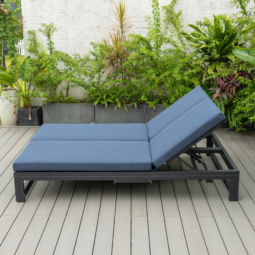 Chelsea Convertible Lounge Reclining Double Chaise With Cushions