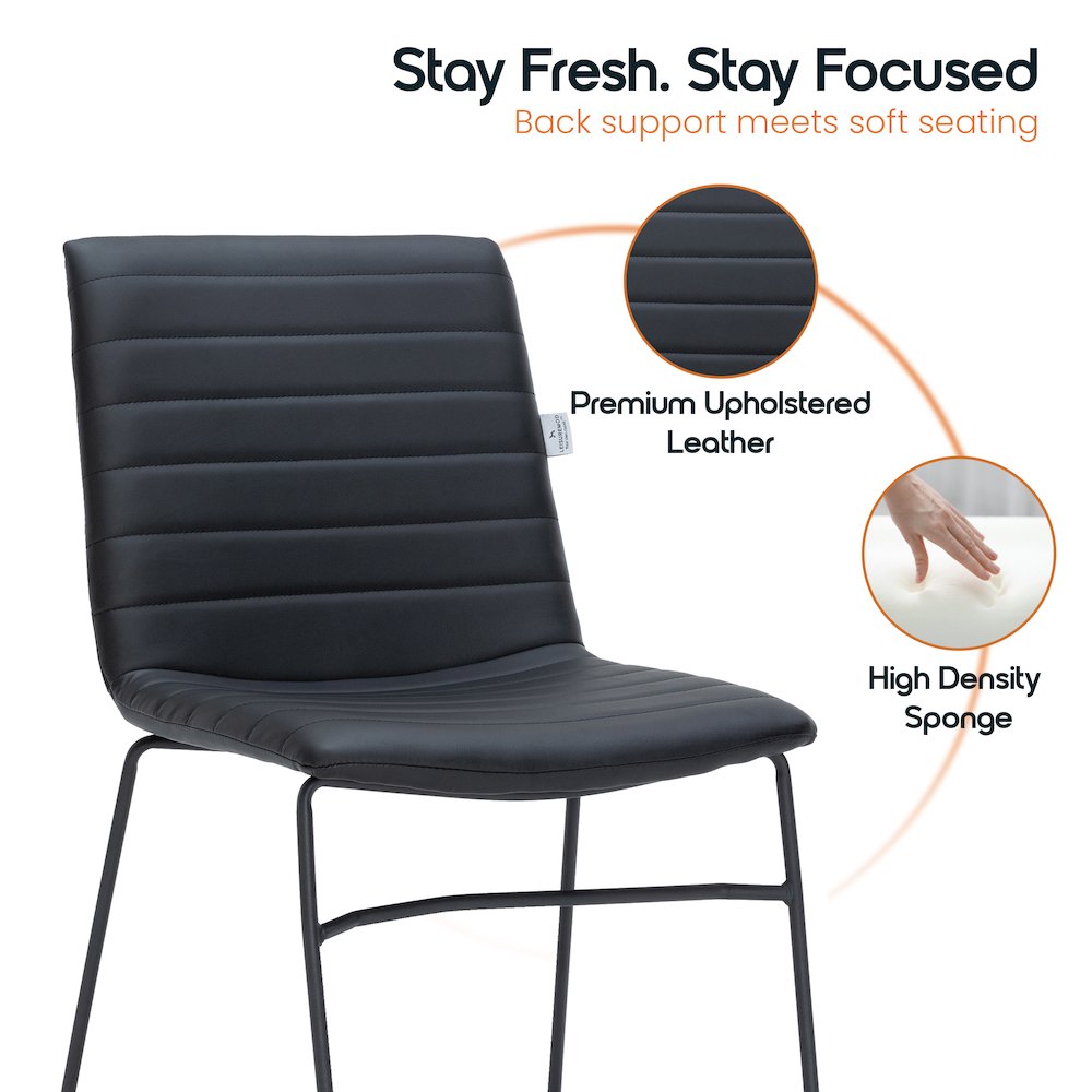 Zylar Series Office Guest Chair in Black Leather